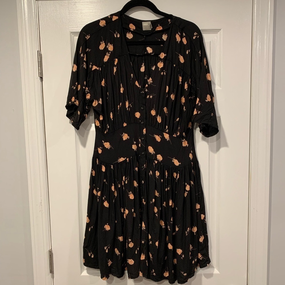 ASOS Floral Button Front Short Sleeve Dress